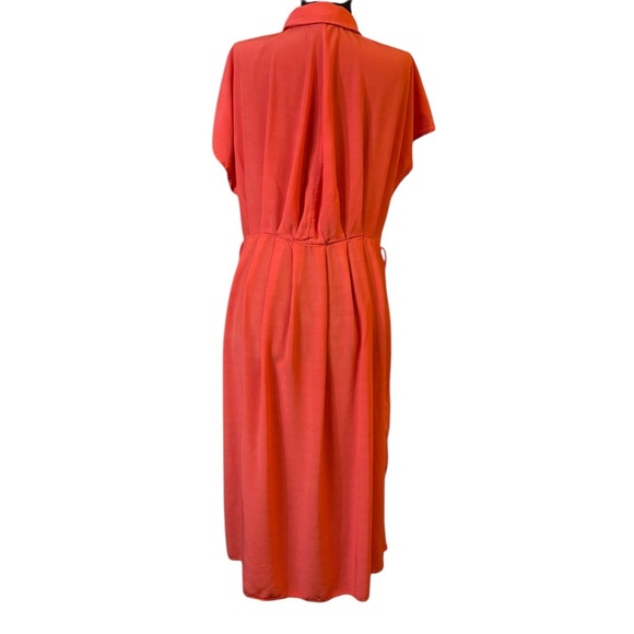 Corey Lynn Calter Anthropologie Pink and Orange Buttoned Midi Dress - Picture 4 of 15
